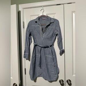 Kayce Hughes Blue and White Pinstripe Dress Size 0